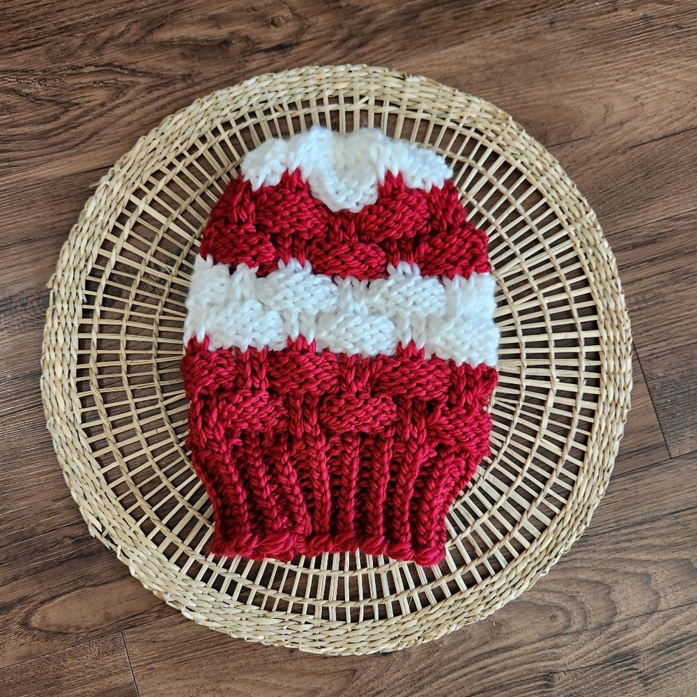 Red and White Knit Beanie Nebraska Huskers